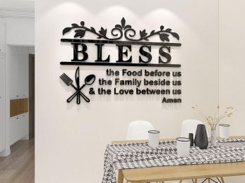 3D DIY Silver Wall Decor - Bless This Home for Dining & Living Room Decoracin para Cocina