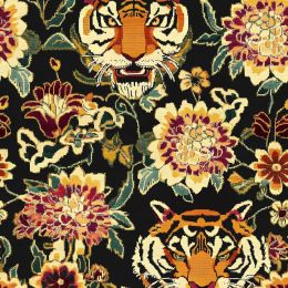 Tiger Wallpaper Peel and Stick Retro Floral Wallpapers Vinyl Wallpaper Black Animal Contact Paper for Cabinet Waterproof Self Adhesive Wall Paper