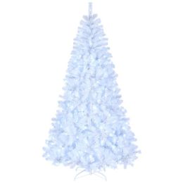 7ft 1346 Branches Automatic Tree Structure PVC Material 500 Lights Cool Color 8 Modes Christmas Tree White