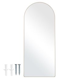 Arched Full Length Mirror, 71'' x 30'', Large Free Standing Leaning Hanging Wall Mounted Floor Mirror with Stand Aluminum Alloy Frame