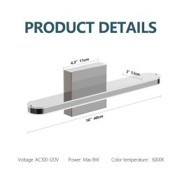 LED Bathroom Vanity Light Bar Dimmable Bathroom Light Fixtures Modern Over Mirror Lighting Fixture 16Inch BathWall LIght 8W Wall Sconce Lighting (Option: 16inch 8W)