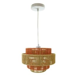Dorset Pendant Lamp - White And Natural Terracotta (Option: Orange)