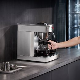 12 Cups Commercial Drip Coffee Maker With 3 Glass Carafes And 3 Warmers Office (Option: Silver)