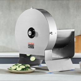 Electric Vegetable Slicer, 0-0.5'/0-12mm Thickness Adjustable Commercial Slicer Machine, Convertible To Manual, Stainless Steel Food Cutter Slici (Option: Silver)