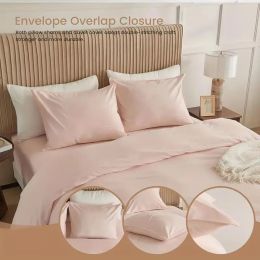 Serta Simply Clean Pleated Duvet Cover Twin (Option: Pink)