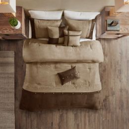 7 Piece Faux Suede Comforter Set (Option: Brown-California King)