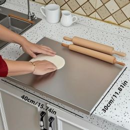 Stainless Steel Cutting Board For Kitchen - Large 304 Chopping Boards With Lid And Non-Slip Pad For Countertop, Suitable For Meat Vegetables Brea (Option: 30cm40cm)