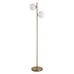 Floor Lamp w/ 2pcs Glass Lamp Shade Modern Portable Decorative Lamp, White (Option: Gold-410x410x260 mm)